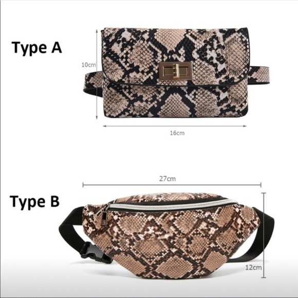 Snake Skin Print Shoulder Fanny Bag - Picture 7 of 8